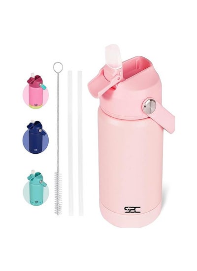 Buy S2C 550ml Leakproof Stainless Steel Water Bottle for Kids With Straw & Handle|Toddler water bottle|Kids Water Bottle For School Boys Girls|Easy to Carry|BPA Free,Baby water bottle (PINK) in UAE