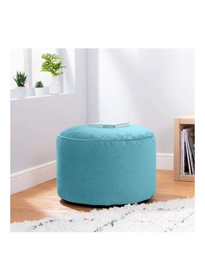 Buy Velvet Round Bean Bag Pouffe - Turquoise in Saudi Arabia