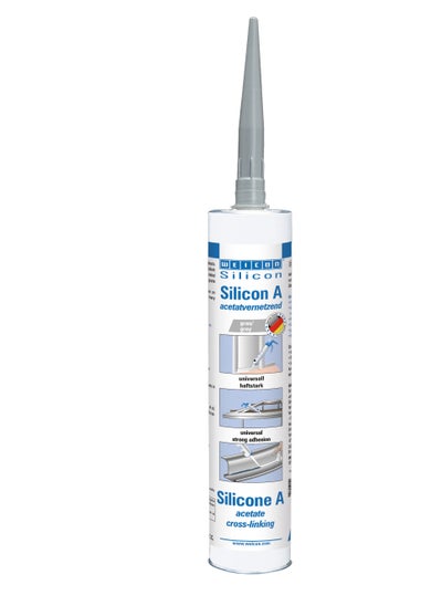 Buy WEICON Silicone A 310 ml grey Extremely elastic universal adhesive in UAE