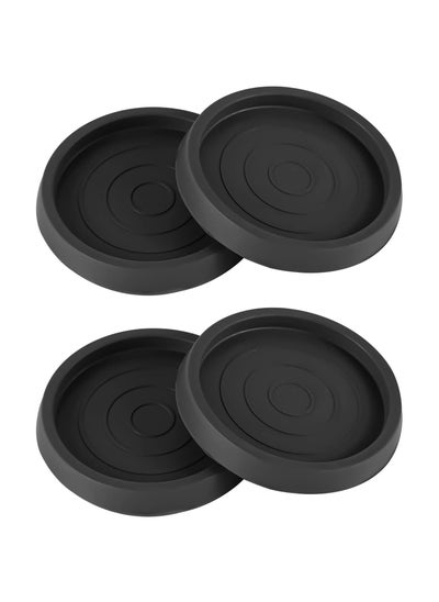 Buy Furniture Non Slip Caster Pad Rubber Round Floor Protectors Furniture Feet Chair Leg Mat for Bed Cabinet Sofa Chair Table Piano Black 4 Pcs in UAE