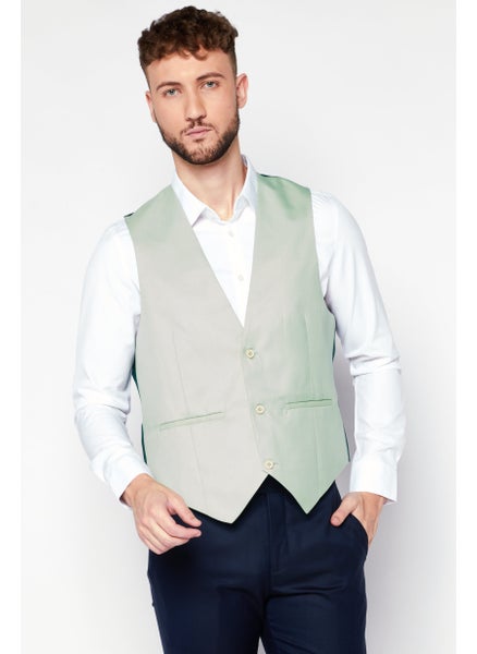 اشتري Men Plain Sleeveless Vest, Green في الامارات