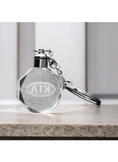 Buy Kia 3D Glass lighting Logo Car Key Chain Ring in Egypt