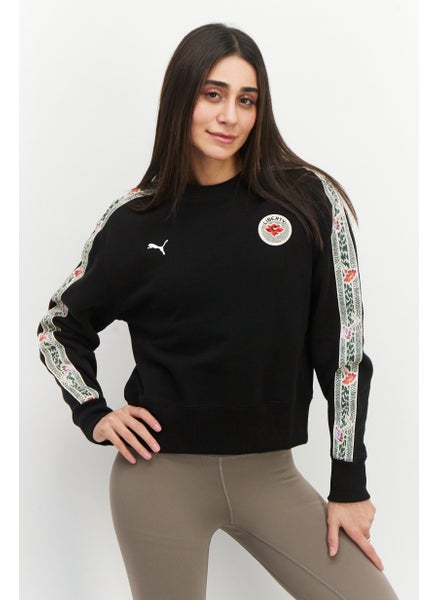 اشتري Women Sportwear Fit Long Sleeve Training Sweatshirt, Black/Green Combo في السعودية