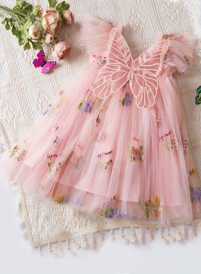 Baby Girl Butterfly Princess Dress with Wings Design  Floral Mesh Party  Dress for Newborns, Baby Girl Dress, Tulle Dress, Girls Frock, Newborn Baby  Clothes  Pink price in Saudi Arabia |