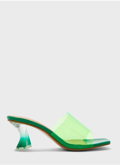 Buy Transparent Interest Heel Sandals in UAE