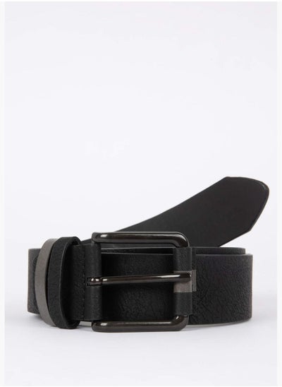 اشتري Faux Leather Belt With Square Buckle في الامارات