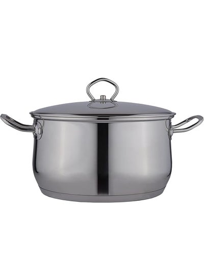 Buy Stainless Steel Casserole Cooking Pot Size 26Cm Silver K797031 26 in Saudi Arabia