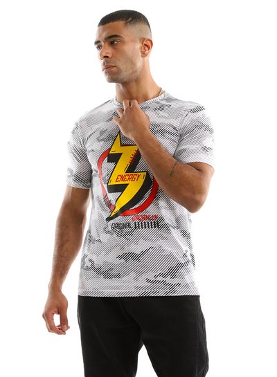 Buy Round Striped Printed Tee - Multicolour in Egypt
