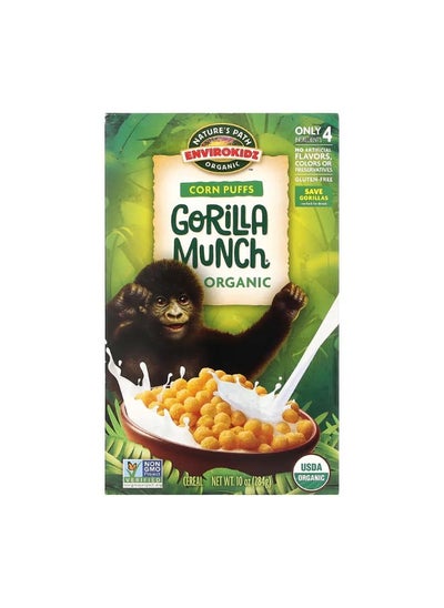 Buy EnviroKidz Organic Corn Puffs Gorilla Munch Cereal 10 oz 284 g in UAE