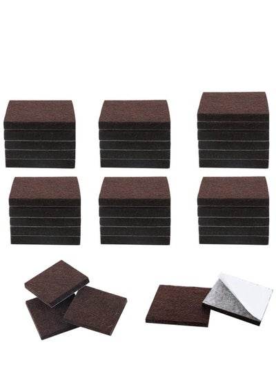 اشتري 36Pcs Square Felt Furniture Pads, 2 inch x 2 inch Self Adhesive Cuttable Anti Scratch Floor Protectors for Furniture Legs Hardwood Floor, Brown, 50mm في الامارات