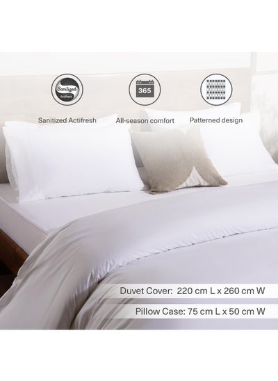 Buy Elegance 3-Piece Duvet Cover Set 260X220Cm - White in UAE