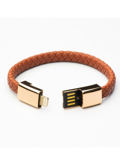 Buy Brown leather smart bracelet from zerofive in Saudi Arabia