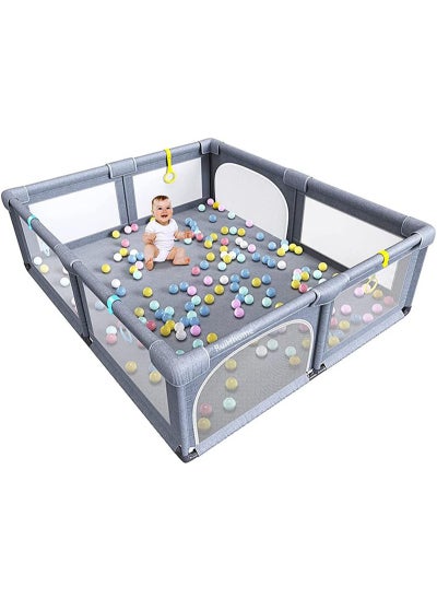 Buy Packable Portable Sturdy Extra Large Baby Safety Activity Center Playard With Gate And Anti-Slip Base, 150 X 180 CM in UAE