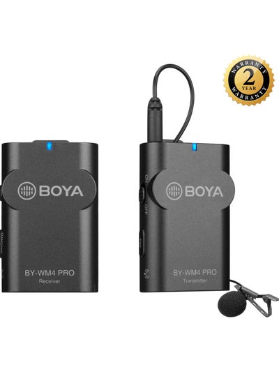 Buy BOYA BY-WM4 PRO Digital Camera-Mount Wireless Omni Lavalier Microphone System (2.4 GHz) with 2 years warranty - official distributor in Egypt