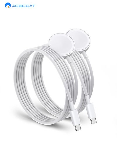 Buy Upgraded for Apple Watch Charger USB C, 2Pack iWatch Charger Cable Magnetic Wireless Portable Fast Charging Cord Compatible with Apple Watch Series Ultra/9/8/7/6/5/4/3/2/1/SE(3.3FT/1M) in Saudi Arabia