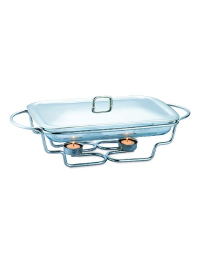 Buy Rectangular Food Warmer Silver 3 Liter K207 in Saudi Arabia