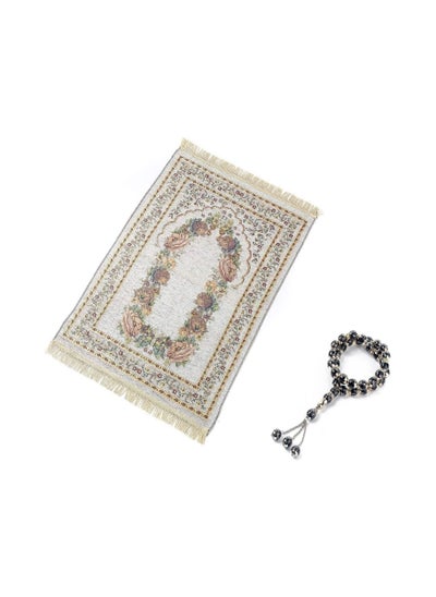 Buy Muslim Prayer Rug with Prayer Beads,Soft Islamic Prayer Rug,Prayer Carpet Mat 70x110cm in UAE