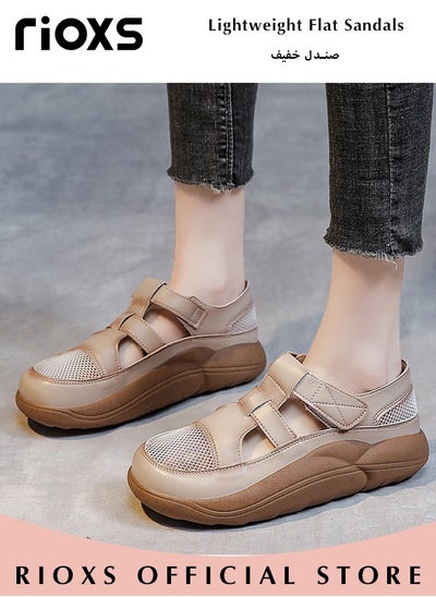 اشتري Women's Walking Shoes Fashion Casual Sneakers Closed Toes Thick Sole Shoes Lightweight Flat Sandals في السعودية