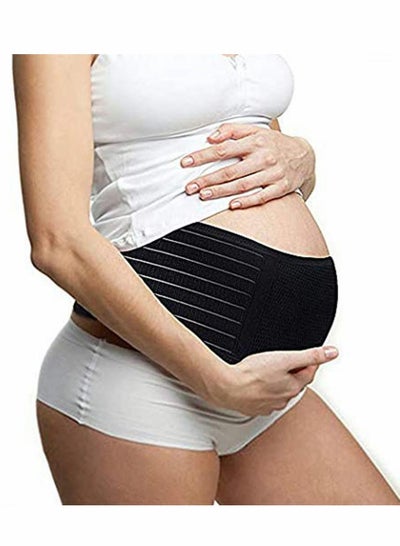 Buy Maternity Belt, Pregnancy Support, Bump Band Abdominal, Belly Back Brace Strap (Black) in UAE