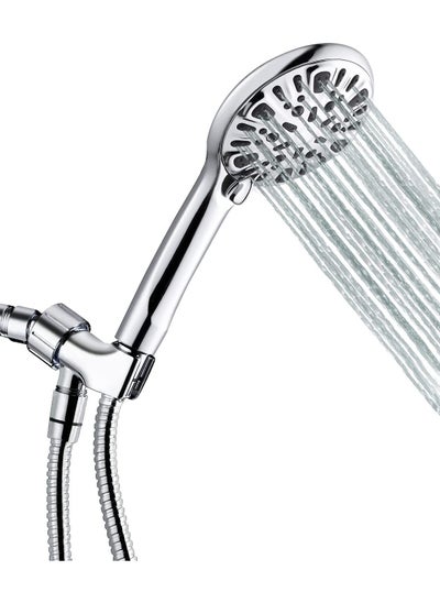 اشتري SYOSI Shower Head Handheld Showerhead Set 9 Settings High Pressure Handheld Shower Head with Massage Spa and Pause Mode Easy to Install Chrome Finish في السعودية