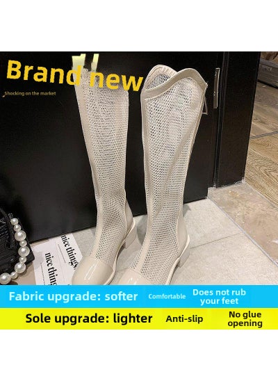 اشتري 2023 White Breathable Summer Mesh Boots for WomenBeige [Upgraded]] * Beige [Upgraded]] * في السعودية