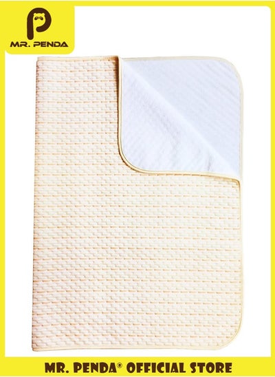 Buy Waterproof Bed Pad, 4 Layer Incontinence Pad with 100% Cotton Surface, 50x70cm Washable Mattress Protector for Babies, Toddlers, and Adults, ColoredStripes in Saudi Arabia