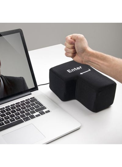 Buy Big Enter Button USB Computer Desktop Pillow Creative Vent Enter Key Hand Pillow(Black) in Saudi Arabia