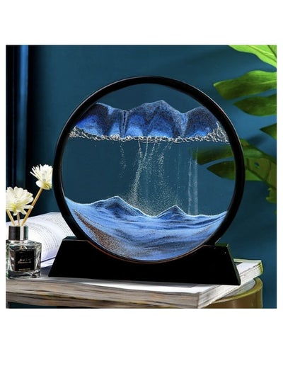 Buy Flowing Sand Painting Moving Sand Art Picture Round Glass 3D Deep Sea Sandscape in Motion Display in UAE