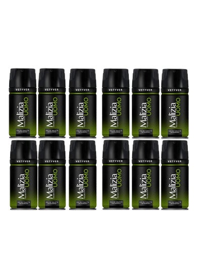 اشتري Malizia Uomo Deo Vetyver Body Spray 150 ml (Pack of 12) 12X150ml في الامارات