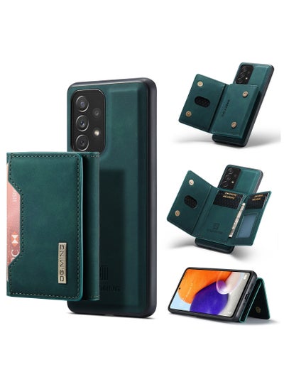 Buy CaseMe Wallet Case for Samsung Galaxy A73 DGMING Premium Leather Phone Case Back Cover Magnetic Detachable with Trifold Wallet Card Holder Pocket - Green in Egypt