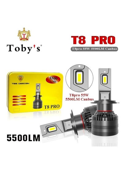 اشتري مصابيح أمامية LED T8 PRO 9005 من TBS DESIGN 110 وات 11000 لومن ساطعة للغاية 5500K مجموعة تحويل رقائق CSP المحسنة استبدال الهالوجين IP65 مقاوم للماء، حزمة من 2 في الامارات