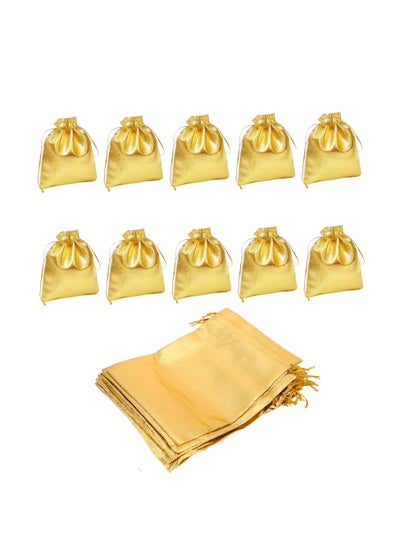 Buy 20 Pieces Chic Golden Drawstring Pouches 18cmx13cm - Versatile Gift Bags for Weddings, Holidays and Celebrations, Ideal for Jewelry, Sweets and Memorable Keepsakes in Egypt