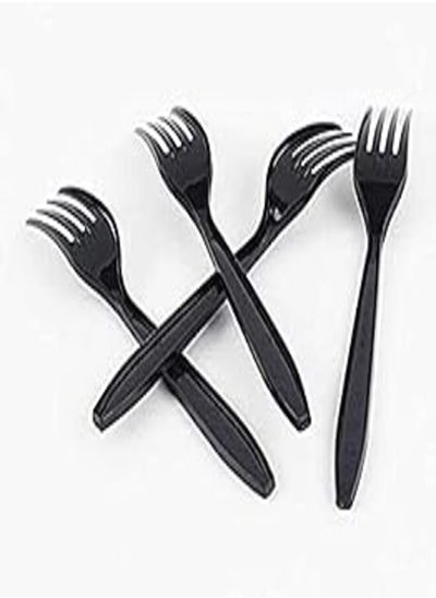 اشتري Plastic Fork Large 50 Count - Black في مصر