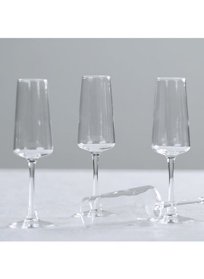 Buy Minetta 4-Piece Champagne Glass 230ML in UAE