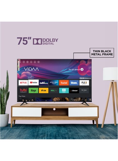 اشتري 75" Smart TV 4K Ultra HD VIDAA Powered, DOLBY Digital, Smart TV With Remote Control, HDMI and USB Ports | Licensed Contents and Pre-Installed Apps, Wi-Fi and Screen Sharing, Dolby Digital في الامارات