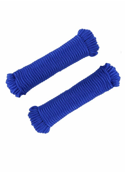 اشتري Nylon Poly Rope Flag Pole Polypropylene Clothes Line Camping Utility Good for Tie Pull Swing Climb Knot (10 M Length, 10 mm Width, 2Pcs Blue) في الامارات