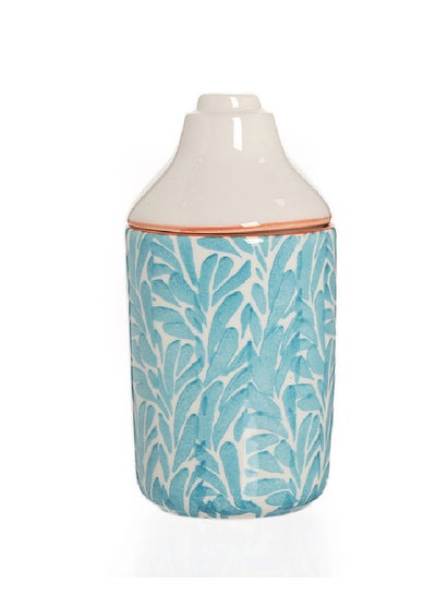 Buy Irya Premium Ceramic Cotton Jar, Multicolour in UAE