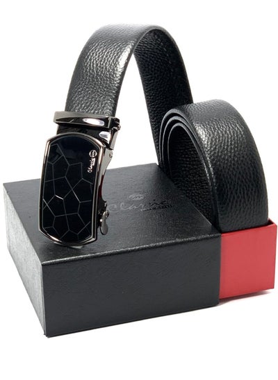 اشتري Classic Milano Men’s Leather Belt for men Fashion Belt Ratchet Dress Belts for men with Automatic Click Buckle for Mens Belt Enclosed in an Elegant Gift Box ALTHQ-3705-6 (Black) by Milano Leather في الامارات