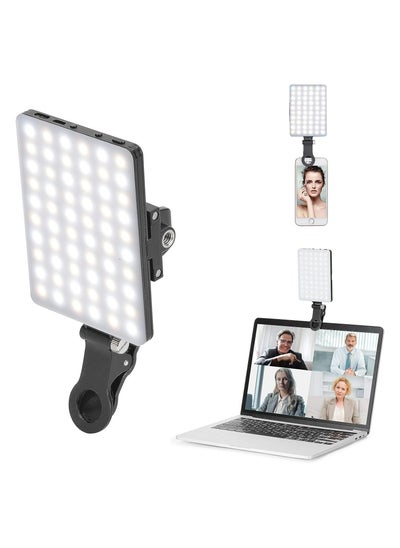 Buy LED High-Power Rechargeable Clip-on Fill-light Video Light with Front and Rear Clips  Adjustable to 3 Lighting Modes  Suitable for Mobile Phones  IPad Laptops Suitable for Makeup Selfies Vlog and Vide in UAE