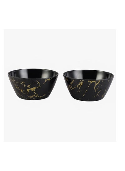 Buy Voidrop-Melamine Bowls-Cereal Bowls Set - Unbreakable Melamine Classic Bowls Set of 2,Bowls Set for Breakfast, Lunch, Dinner. Dishwasher Safe (Black) in UAE