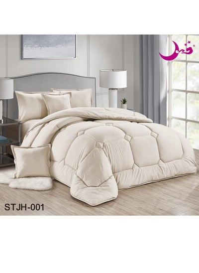 Buy 4-Piece Microfiber Off white Single Comforter Set in Saudi Arabia