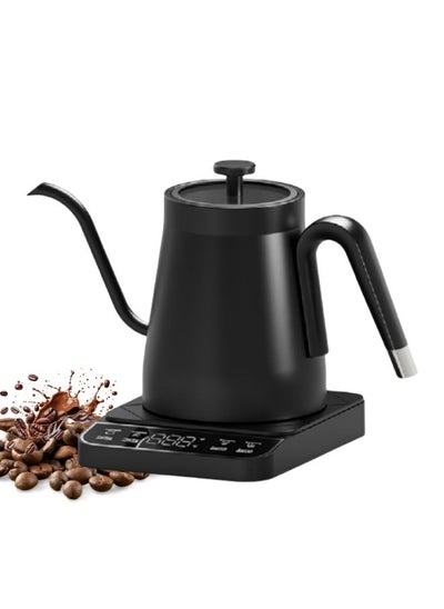 اشتري Electric Gooseneck Kettle with Temperature Control,Pour Over Coffee Kettle for Coffee Tea Brewing, Visual Glass Lid, 1350W Rapid Heating, 0.8L, Black في الامارات