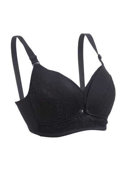 Buy Full Cup Maternity & Nursing Bra - Breathable Seamless Fabric- Soft Cup Bra (M, Black) in UAE