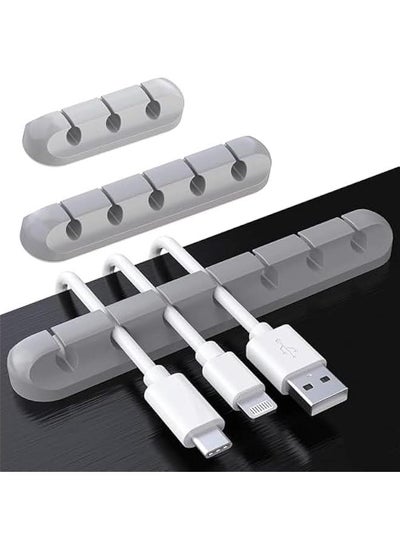 Buy Cable Holder Cli 3 Cable Management Cord Organizer Cli Self Adhesive for Desktop USB Charging Cable Nightstand Power Cord Mouse Cable Wire PC Office Home Grey) in Saudi Arabia