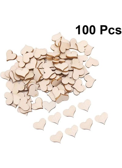 اشتري Heart Shaped Wooden Buttons, Handmade Accessories , Handmade Decorations,Diy Crafts Paper Cut Shape Parts, Decorations (100Pcs) في السعودية