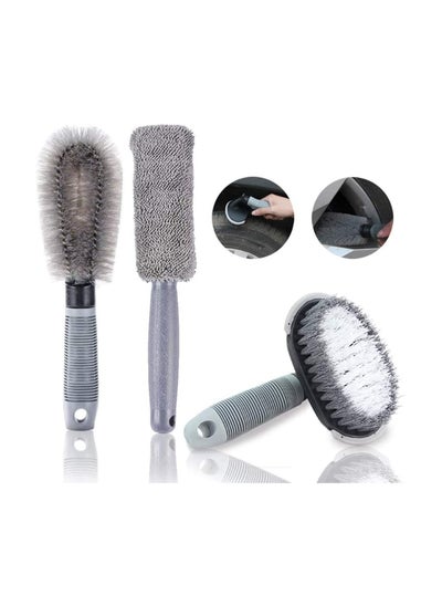 اشتري Car Wheel Cleaning Brush Kit, Wheel Brush for Car Alloy Wheel and Tyre Brush Cleaning, Rim Cleaner for Your Car, Motorcycle or Bicycle Tire Brush Washing Tool في الامارات