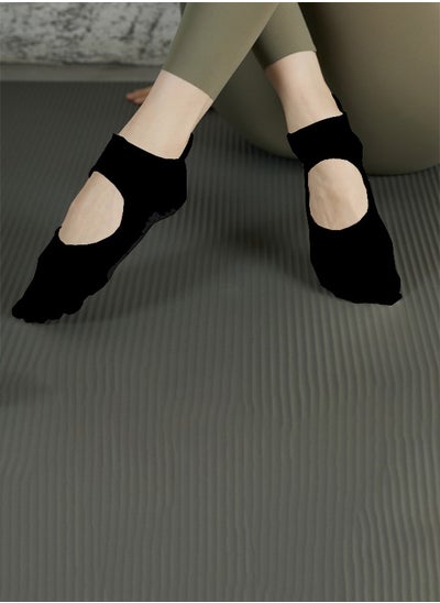 اشتري Women's Yoga Socks, Split-Toe Non-Slip Socks Pilates Socks Five-Toe Sports Socks - Black في الامارات