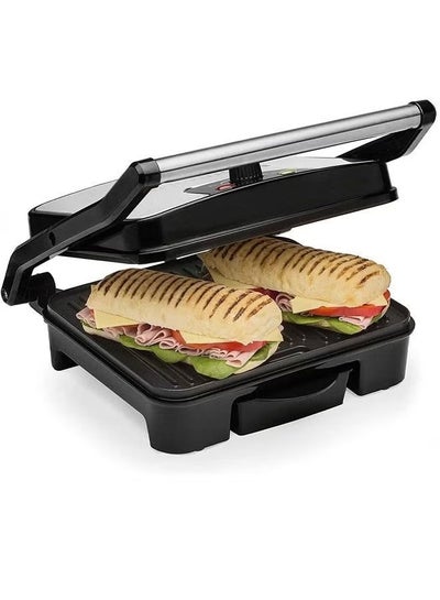 Buy Panini Press & Health Grill with Large Non-Stick Plates Removable Drip Tray & Floating Hinge for Deep Fill Toasted Sandwiches Low Fat Grilling and Healthy Cooking in UAE