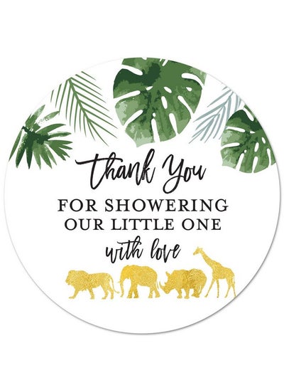 Buy 2" Round Jungle Safari Baby Shower Thank You Favor Stickers (40 Labels) in UAE