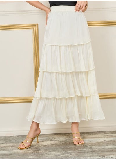 اشتري High Rise Ruffle Layer Tiered Maxi Skirt في السعودية